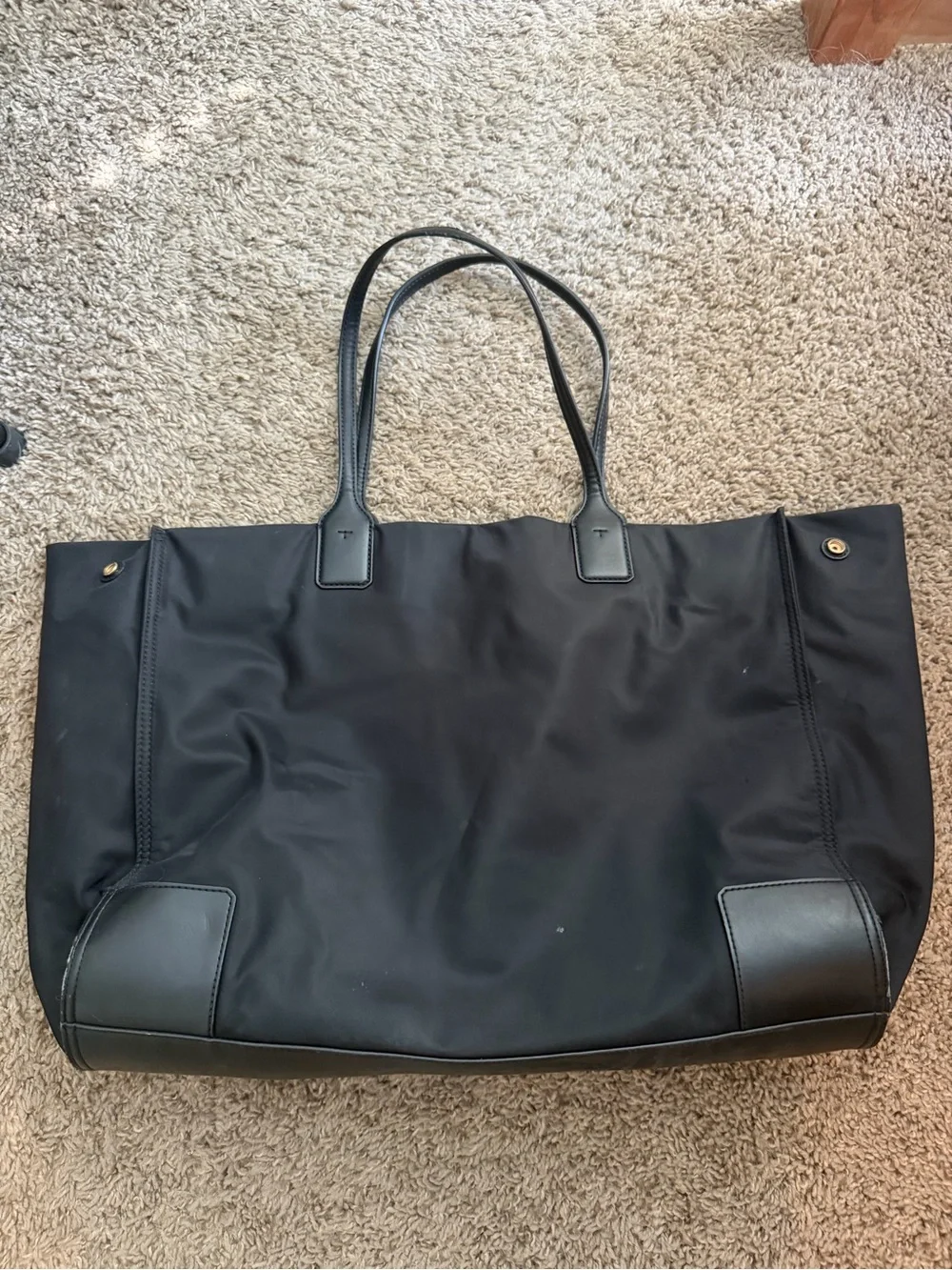 Tory Burch Black Logo Nylon Tote